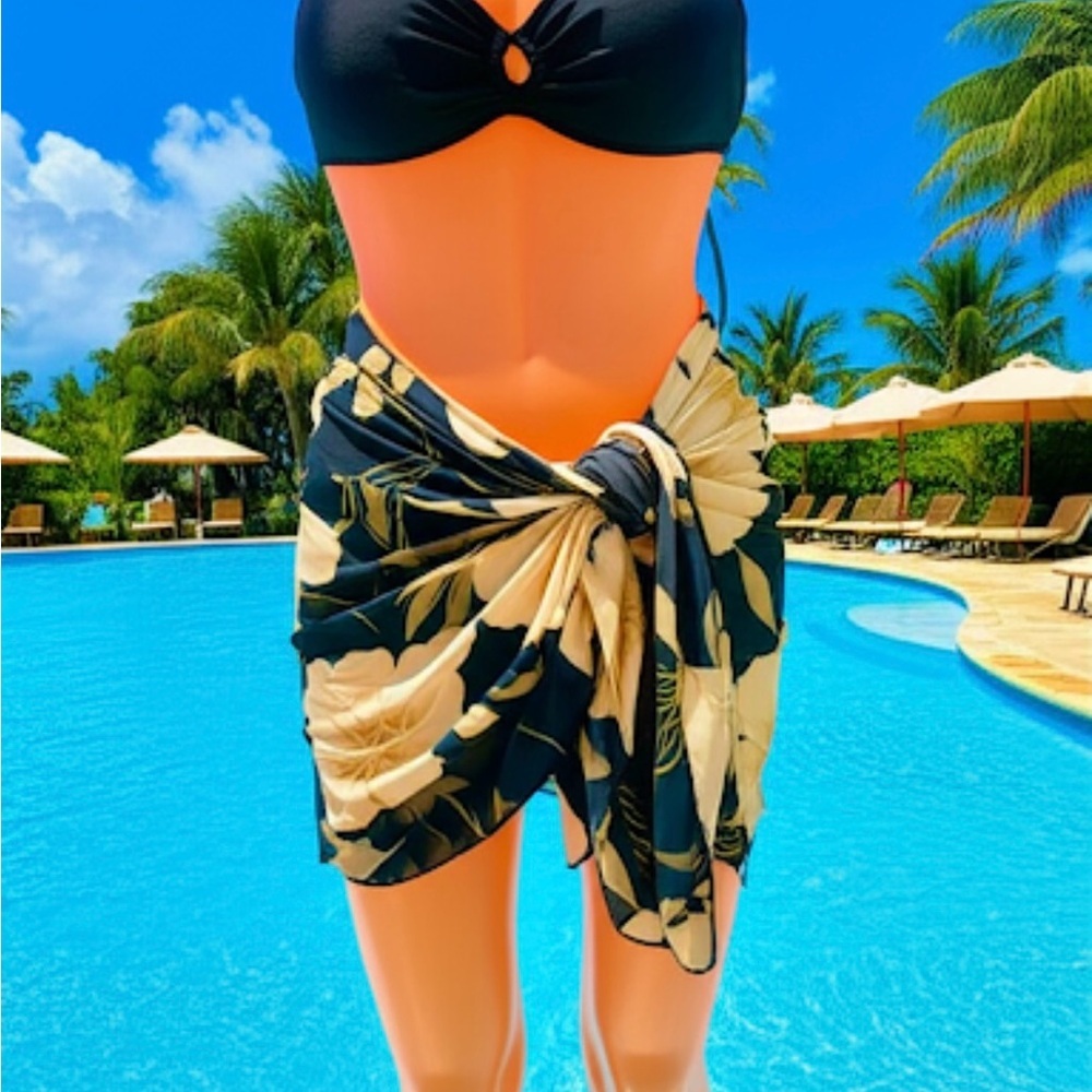 Longitude Floral Beach Wrap Skirt - Picture 7 of 14